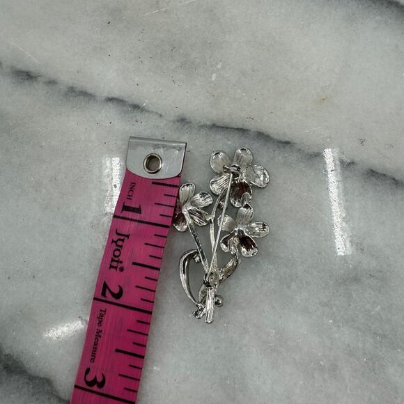 Vintage Blue Flower Brooch - Picture 3 of 4